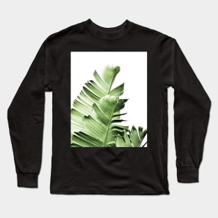 Banana leaves,Tropical leaves, Green leaves, Leaf, Modern art, Wall art, Print, Minimalistic, Modern, Scandinavian print Long Sleeve T-Shirt